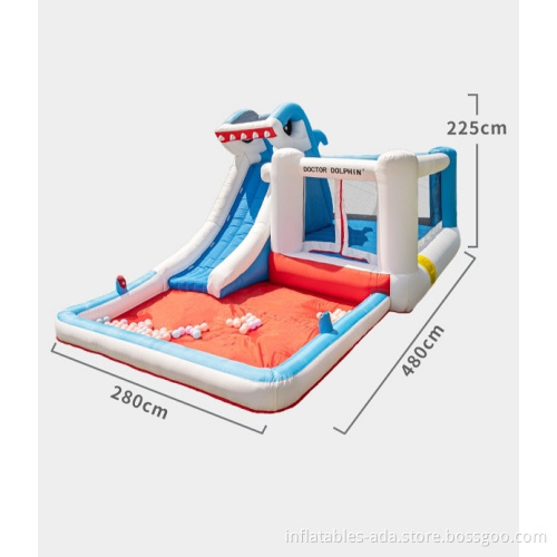 Factory custom PVC bounce house bouncer bouncy jump castle inflatable water slide with pool